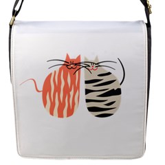 Two Lovely Cats   Flap Messenger Bag (s)