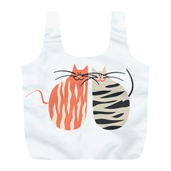 Two Lovely Cats   Full Print Recycle Bags (l)  by TastefulDesigns