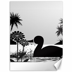 Duck Sihouette Romance Black & White Canvas 36  X 48   by TastefulDesigns