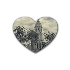 San Luis Church Otavalo Ecuador Rubber Coaster (heart)  by dflcprints