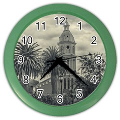 San Luis Church Otavalo Ecuador Color Wall Clocks by dflcprints