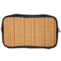 Elegant Striped Linen Texture Toiletries Bags by TastefulDesigns