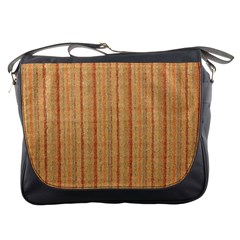 Elegant Striped Linen Texture Messenger Bags by TastefulDesigns