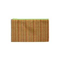 Elegant Striped Linen Texture Cosmetic Bag (xs)