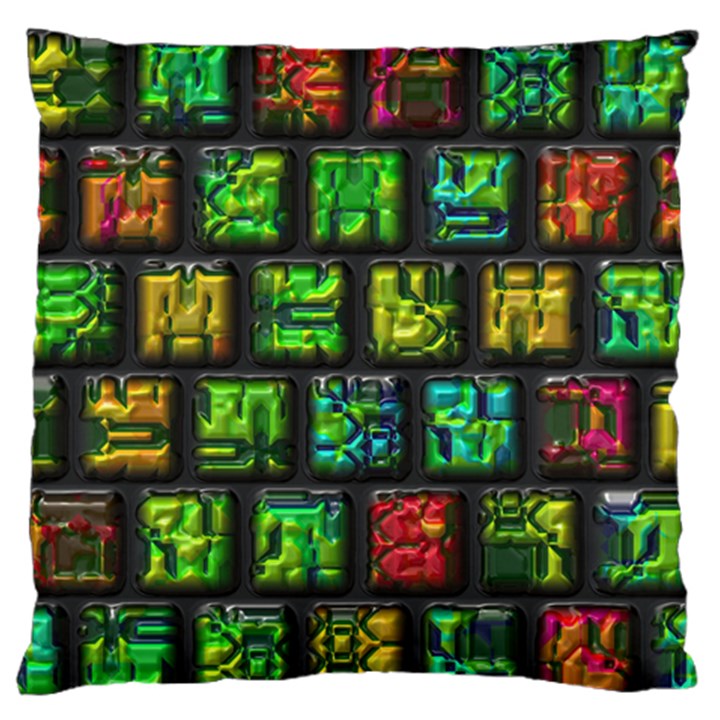 Colorful buttons               	Large Flano Cushion Case (Two Sides)