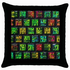 Colorful buttons               			Throw Pillow Case (Black)