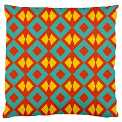 Blue Rhombus Pattern                	large Flano Cushion Case (two Sides)