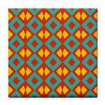 Blue rhombus pattern                			Tile Coaster Front