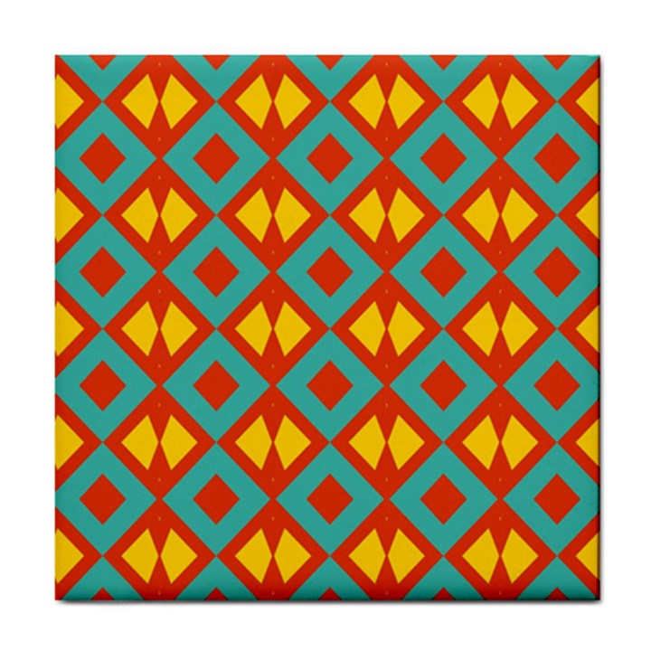 Blue rhombus pattern                			Tile Coaster