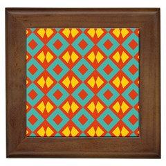 Blue Rhombus Pattern                			framed Tile by LalyLauraFLM