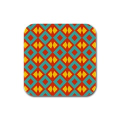 Blue Rhombus Pattern                			rubber Square Coaster (4 Pack by LalyLauraFLM