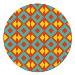 Blue Rhombus Pattern                			magnet 5  (round) by LalyLauraFLM