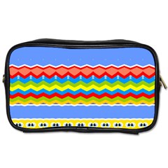 Colorful Chevrons And Waves                 Toiletries Bag (two Sides) by LalyLauraFLM