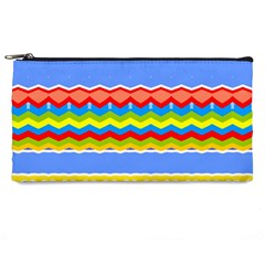 Colorful Chevrons And Waves                 	pencil Case by LalyLauraFLM