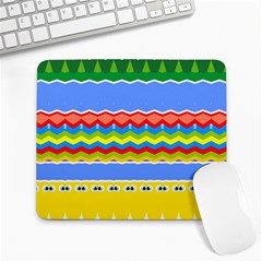 Colorful Chevrons And Waves                 			large Mousepad by LalyLauraFLM