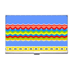 Colorful Chevrons And Waves                 			business Card Holder by LalyLauraFLM