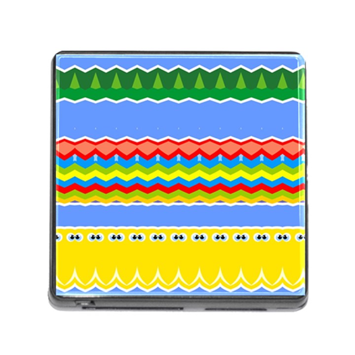 Colorful chevrons and waves                 			Memory Card Reader (Square)