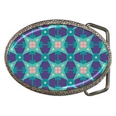 Blue Stars Pattern                  			belt Buckle by LalyLauraFLM