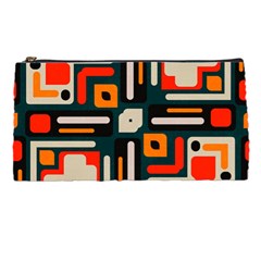 Shapes In Retro Colors Texture                   	pencil Case by LalyLauraFLM