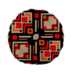 Shapes in retro colors texture                   	Standard 15  Premium Flano Round Cushion