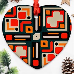 Shapes in retro colors texture                   			Ornament (Heart)