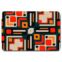 Shapes In Retro Colors Texture                   			large Doormat