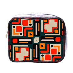 Shapes in retro colors texture                   			Mini Toiletries Bag (One Side)