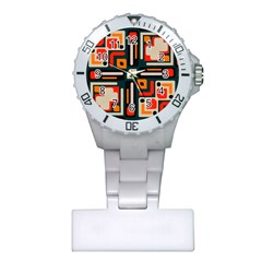 Shapes in retro colors texture                   			Nurses Watch