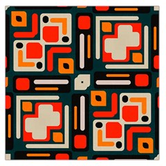 Shapes In Retro Colors Texture                   Satin Scarf