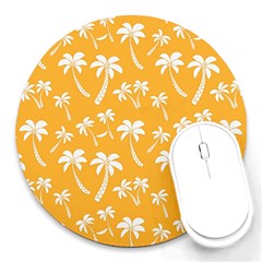 Summer Palm Tree Pattern Round Mousepads by TastefulDesigns