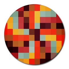 Tiled Colorful Background Round Mousepads