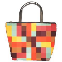 Tiled Colorful Background Bucket Bags by TastefulDesigns