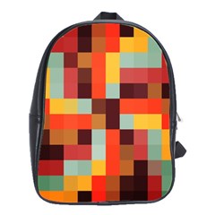 Tiled Colorful Background School Bags(large) 