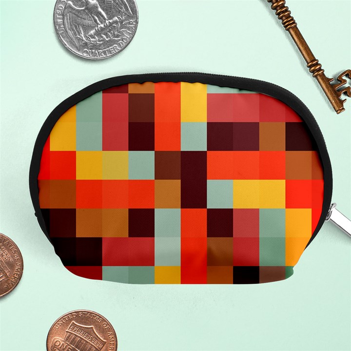 Tiled Colorful Background Accessory Pouches (Medium) 