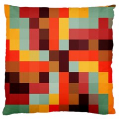 Tiled Colorful Background Large Flano Cushion Case (one Side)