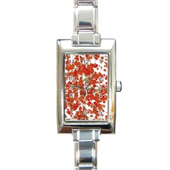 Vivid Floral Collage Rectangle Italian Charm Watch by dflcprints