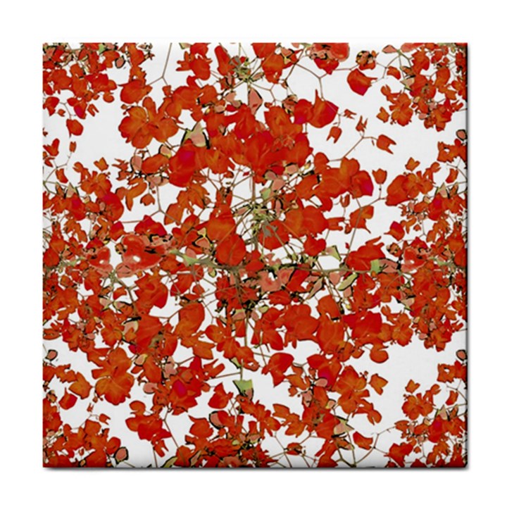 Vivid Floral Collage Tile Coasters