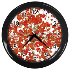 Vivid Floral Collage Wall Clocks (black) by dflcprints