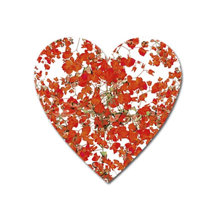 Vivid Floral Collage Heart Magnet