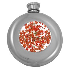 Vivid Floral Collage Round Hip Flask (5 Oz) by dflcprints