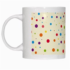 Colorful Dots Pattern White Mugs