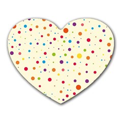 Colorful Dots Pattern Heart Mousepads