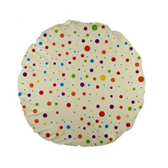 Colorful Dots Pattern Standard 15  Premium Flano Round Cushions