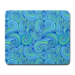 Abstract Blue Wave Pattern Large Mousepads by TastefulDesigns