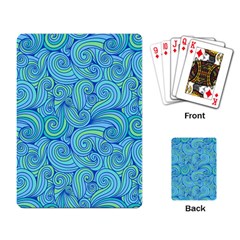 Abstract Blue Wave Pattern Playing Card