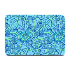 Abstract Blue Wave Pattern Plate Mats