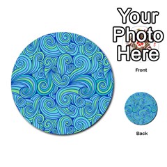 Abstract Blue Wave Pattern Multi-purpose Cards (round) 