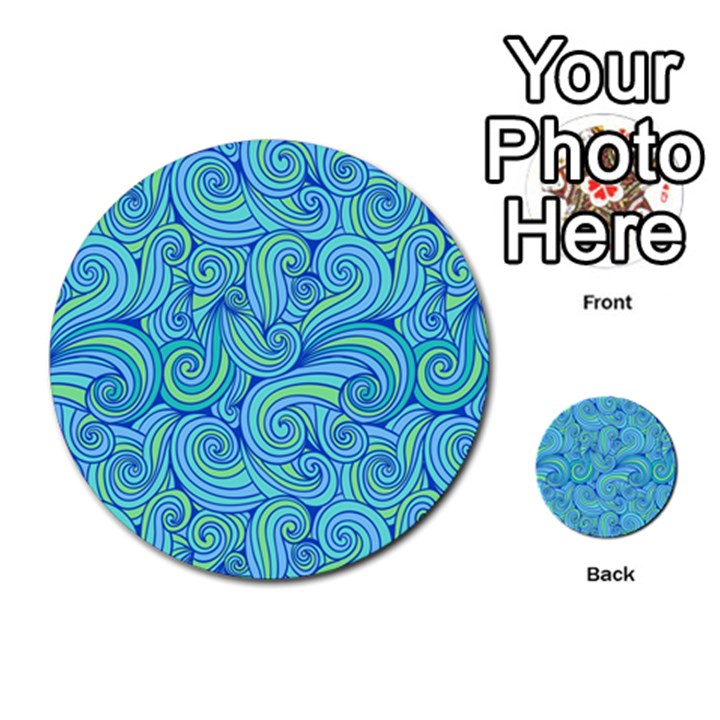 Abstract Blue Wave Pattern Multi-purpose Cards (Round) 