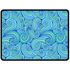 Abstract Blue Wave Pattern Fleece Blanket (large)  by TastefulDesigns