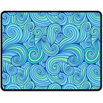 Abstract Blue Wave Pattern Fleece Blanket (Medium)  60 x50  Blanket Front